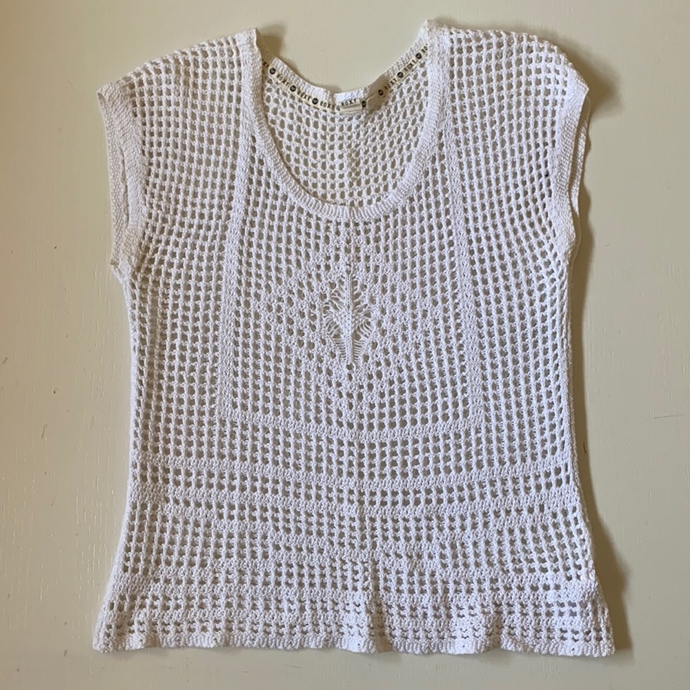 Roxy White Crochet Top